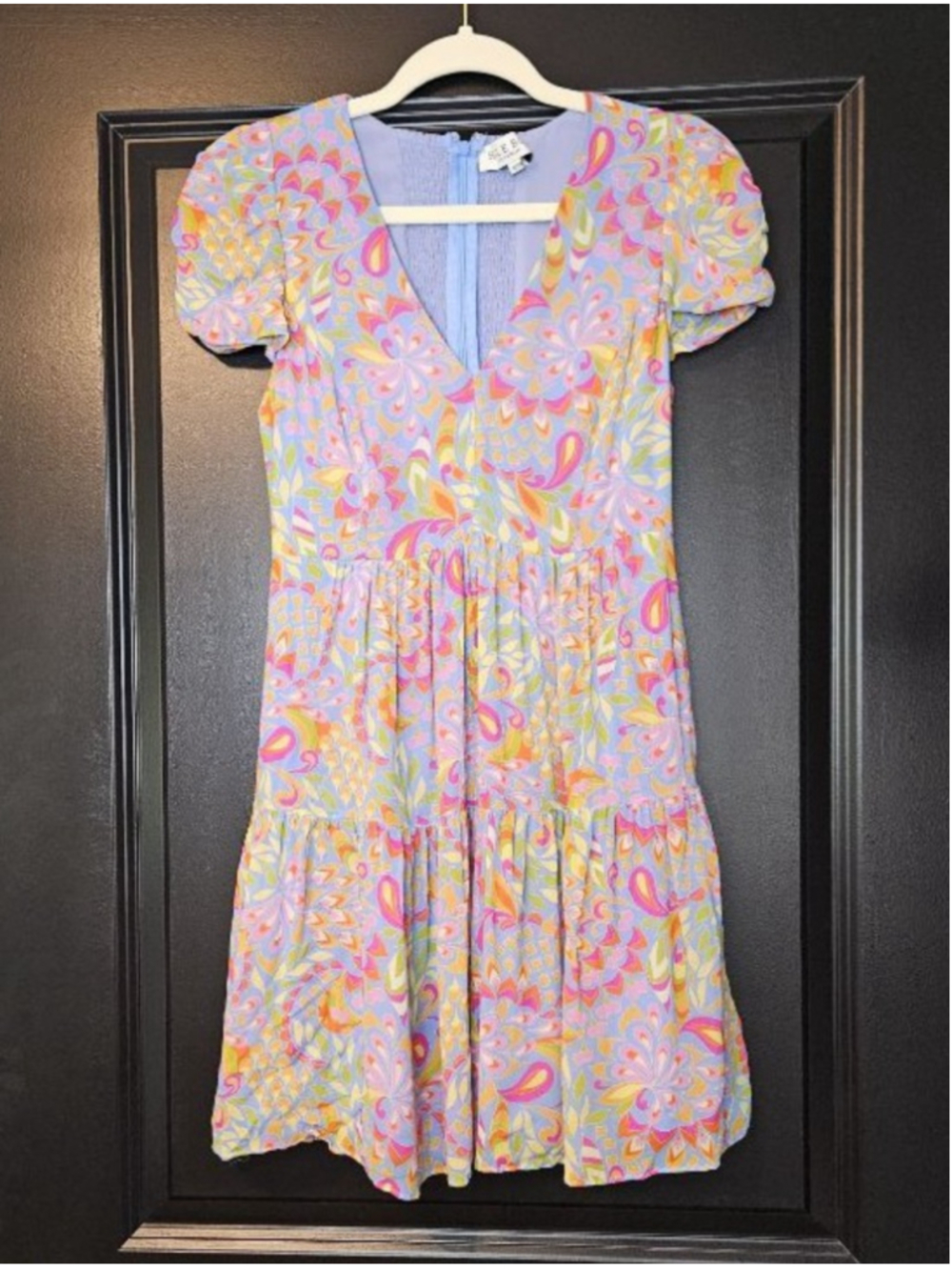 Hale Bob Hope Georgette Mini Dress Tiered Sz XS - Picture 4 of 8